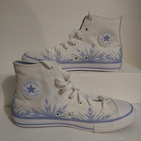 Converse Chuck Taylor Shoes Disney Princess Elsa Frozen White & Blue - Picture 3 of 8